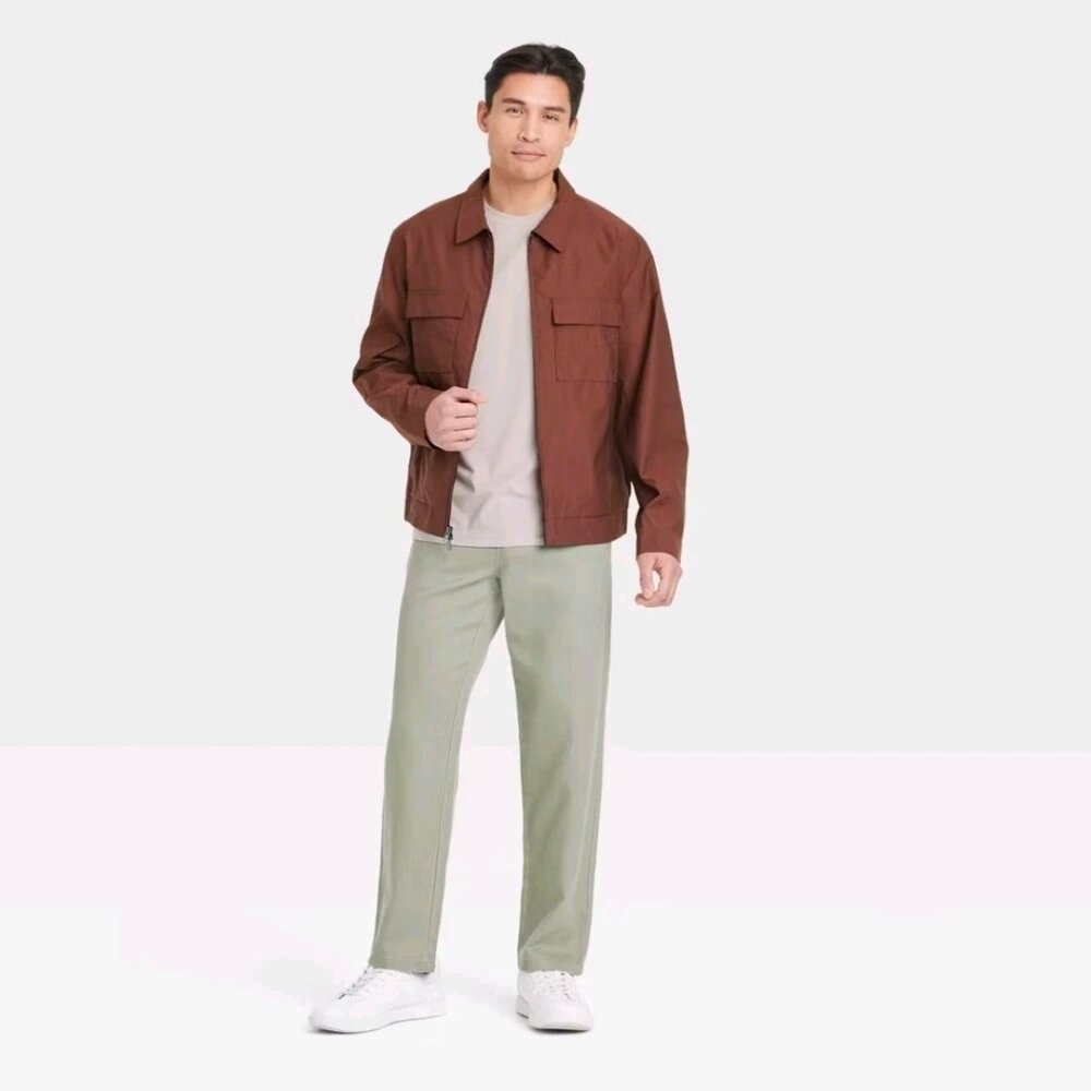 Goodfellow & Co - Men's Utility Jacket - Brown zip up long sleeve Lightweight
